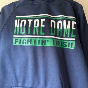 Notre Dame Colosseum Adult Green and Black Hoodie. Size Medium